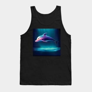 Beautiful Smiling Pink Dolphin Tank Top